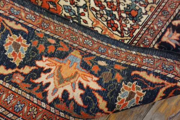 Close-up of the edge and pattern detail of the persian rug by rugs on net. By rugs on net