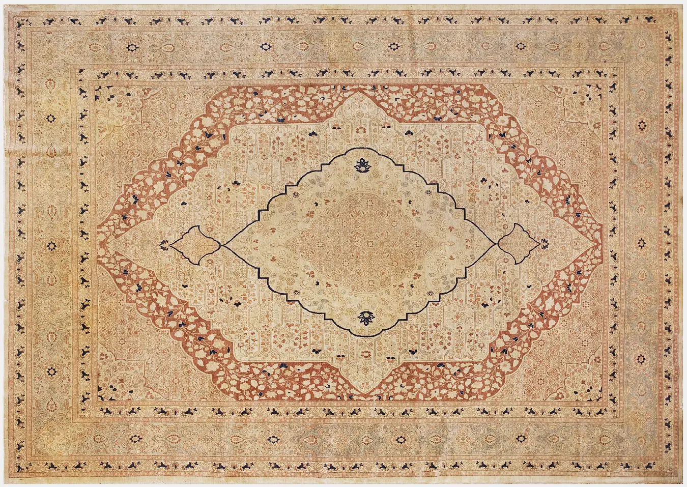 Antique persian haji jalili tabriz rug #21056 from rugs on net