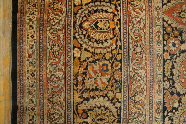 Large rustic open field floral medallion antique fine classic persian tabriz rug - image 3