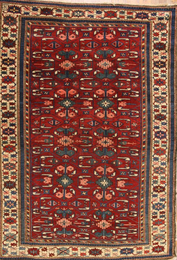 Antique caucasian, kuba rug 4' 2''x 5' 10''