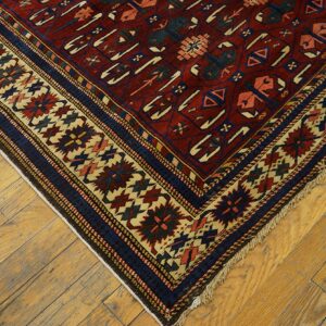 Colorful traditional Caucasian rug design