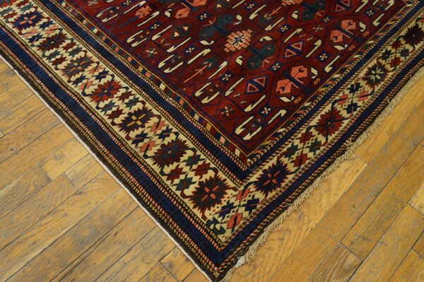 Colorful traditional caucasian rug design