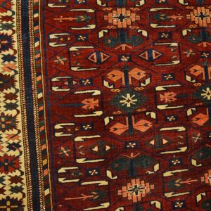 Colorful traditional Caucasian rug design