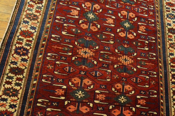 Small red tribal geometric antique caucasian kuba scatter size rug - image 2