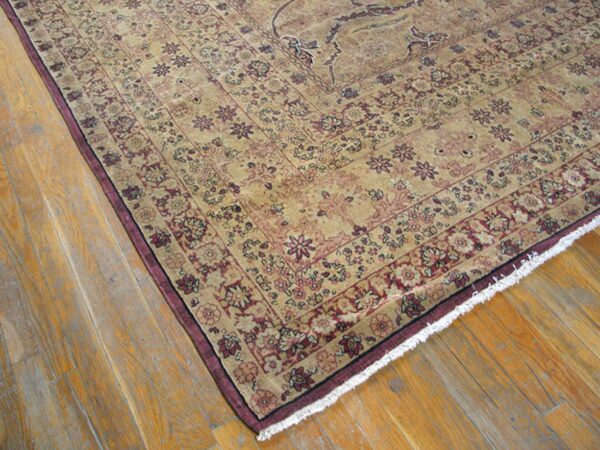 Antique chinese peking rug on wood