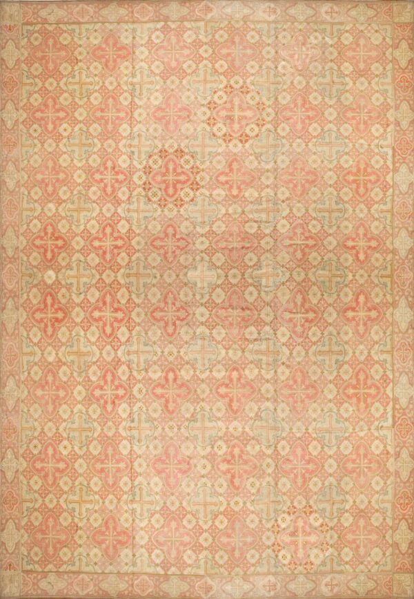 Large antique 19th century allover geometric french flatweave needlepoint carpet by rugs on net