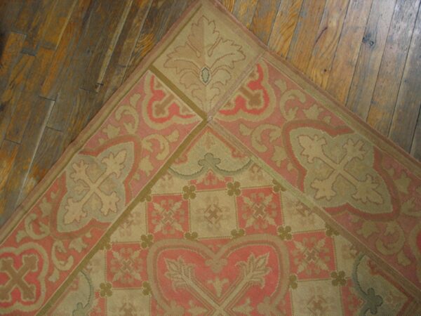 Large antique 19th century allover geometric french flatweave needlepoint carpet - image 7