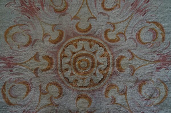 Late 19th century antique square oversized classic french savonnerie wool pile carpet - image 8