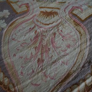 Intricate floral design on fabric.