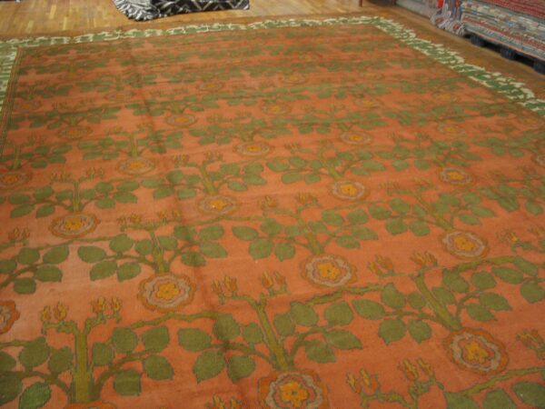 Large oversized coral antique classic arts & crafts design irish donegal carpet by cfa voysey - image 10