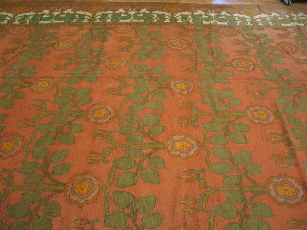 Large oversized coral antique classic arts & crafts design irish donegal carpet by cfa voysey - image 9