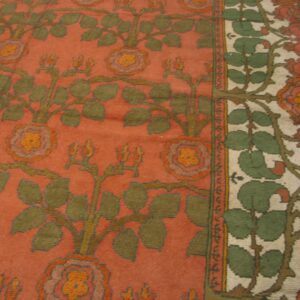 Ornate floral design on rug