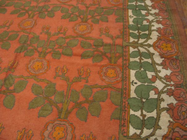 Ornate floral design on rug