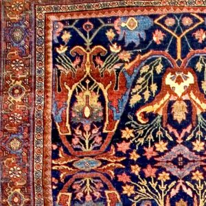 Blue Antique Late 19th Century Oversized Persian Tribal Garous Design Bidjar Rug by Rugs On Net