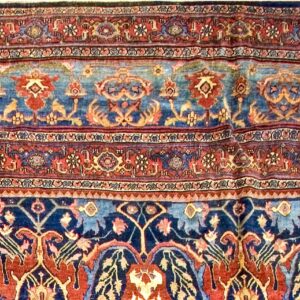 Blue Antique Late 19th Century Oversized Persian Tribal Garous Design Bidjar Rug by Rugs On Net