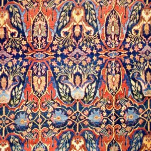 Blue Antique Late 19th Century Oversized Persian Tribal Garous Design Bidjar Rug by Rugs On Net