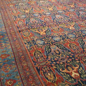 Blue Antique Late 19th Century Oversized Persian Tribal Garous Design Bidjar Rug by Rugs On Net