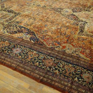 Colorful Persian rug with intricate patterns