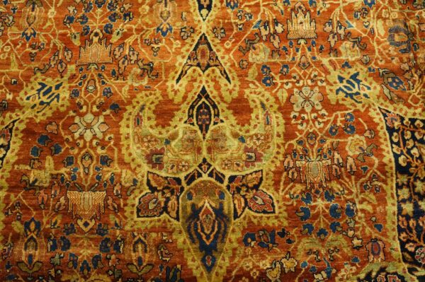 Classic antique late 19th century fine floral medallion pattern oversized persian sarouk farahan carpet - image 3