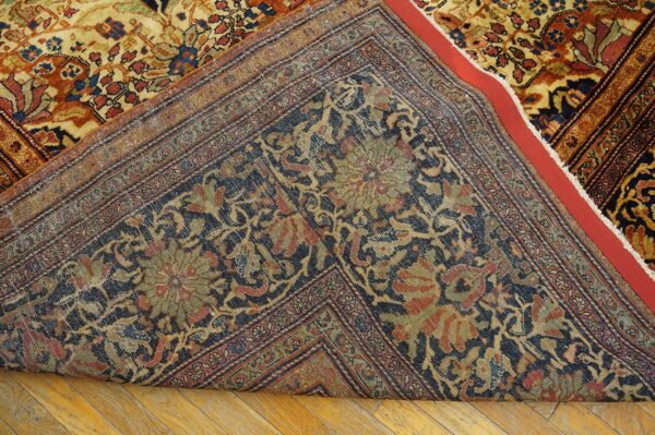 Classic antique late 19th century fine floral medallion pattern oversized persian sarouk farahan carpet - image 6