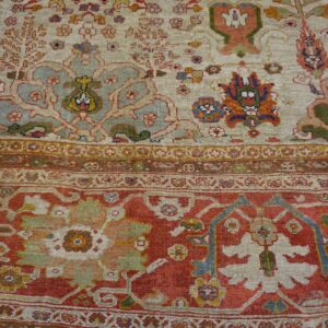 Oversized Antique Late 19th Century Ivory Allover Persian Ziegler Sultanabad Carpet by Rugs On Net