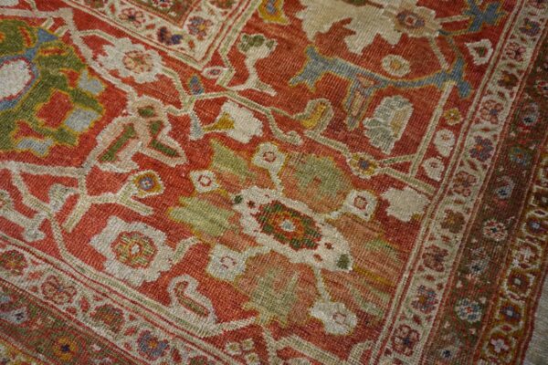 Oversized antique late 19th century ivory allover persian ziegler sultanabad carpet by rugs on net