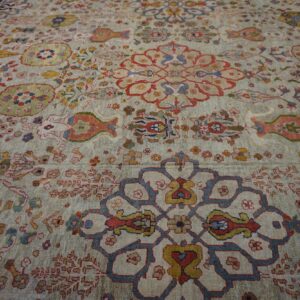 Oversized Antique Late 19th Century Ivory Allover Persian Ziegler Sultanabad Carpet by Rugs On Net