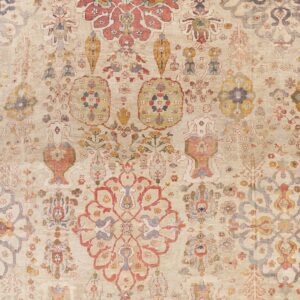 Oversized Antique Late 19th Century Ivory Allover Persian Ziegler Sultanabad Carpet by Rugs On Net