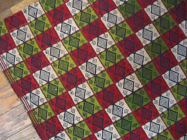 Small size square shape colorful antique tribal geometric turkish flat woven kilim rug - image 3