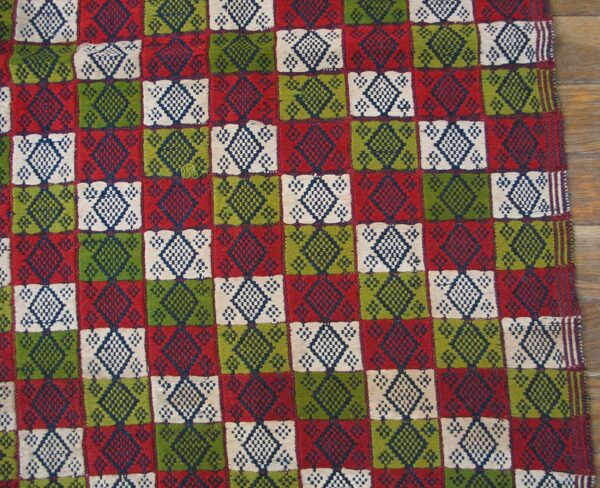 Small size square shape colorful antique tribal geometric turkish flat woven kilim rug - image 5