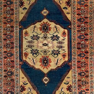 Appreciable Beige Color With Medallion Design Antique Persian Sultanabad Rug by Rugs On Net