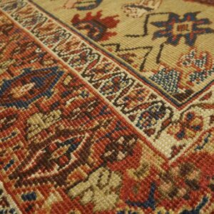 Close-up of the intricate border detail on the Persian Serapi rug by Rugs On Net. by Rugs On Net