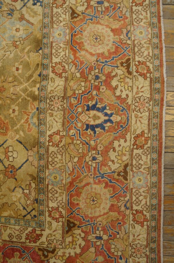 Close-up of the border detail on an antique oriental rug by rugs on net. By rugs on net
