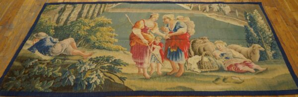 Pastoral scene tapestry featuring figures and sheep, by rugs on net