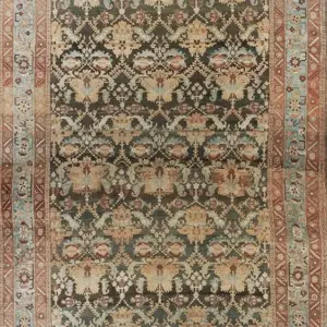 Brown Late 19th Century Antique Oversized Allover Tribal Large Scale Design Persian Bakhtiari Carpet by Rugs On Net