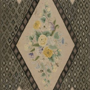 Charming Brown Color with Floral-Medallion Design Antique American Hooked Rug by Rugs On Net