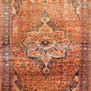 Classic Antique Late 19th Century Fine Floral Medallion Pattern Oversized Persian Sarouk Farahan Carpet by Rugs On Net