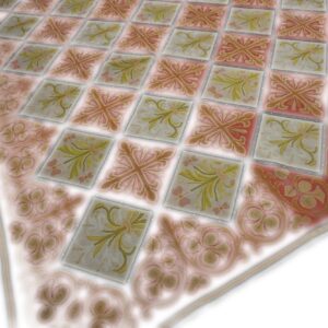 Close-up of the pink and green tiled pattern on the Renaissance Tapestry Rug by Rugs On Net. by Rugs On Net