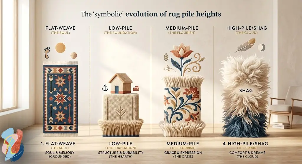 Different rug pile heights by rugs one net