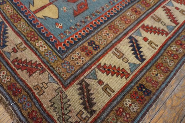 Close-up of the border detail on an antique rug by rugs on net. By rugs on net