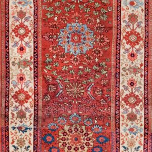 Exceptional Ivory Color with Medallions Design Antique Sultanabad Rug