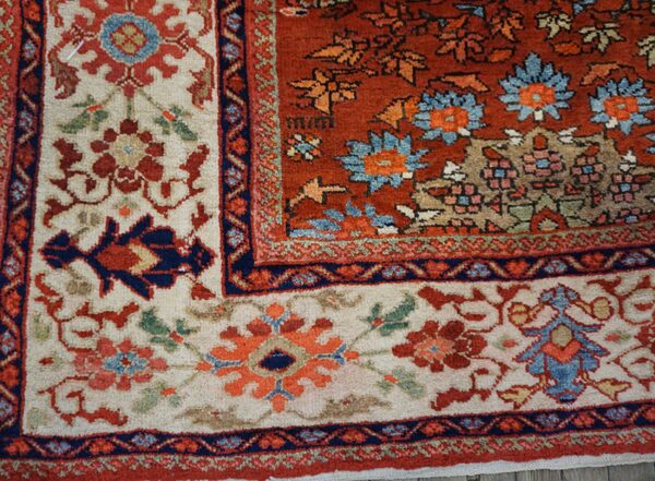 Exceptional ivory color with medallions design antique sultanabad rug