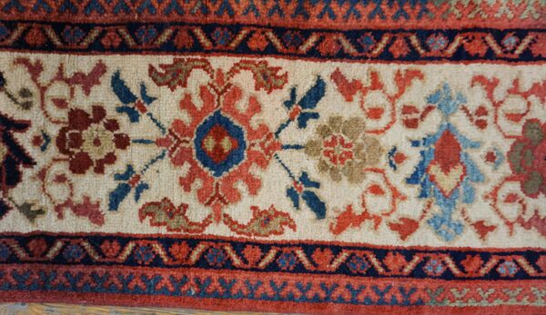 Exceptional ivory color with medallions design antique sultanabad rug