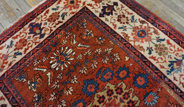 Exceptional ivory color with medallions design antique sultanabad rug