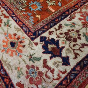 Exceptional Ivory Color with Medallions Design Antique Sultanabad Rug