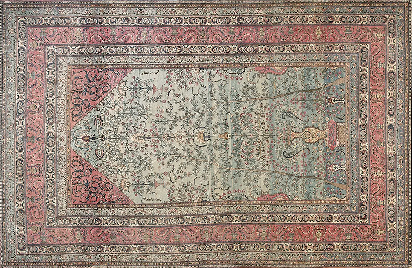 Fine antique persian tree of life design tehran carpet from rugs on net