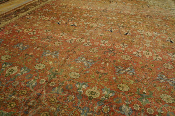 Fine red allover floral antique 19th century persian tabriz haji jalili carpet 2 Fine red allover floral antique 19th century persian tabriz haji jalili carpet - image 2