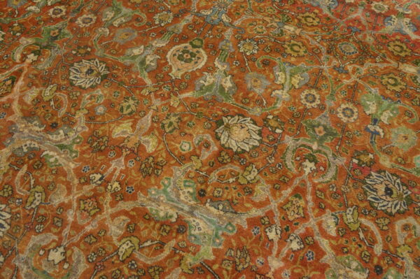 Fine red allover floral antique 19th century persian tabriz haji jalili carpet 3 Fine red allover floral antique 19th century persian tabriz haji jalili carpet - image 3