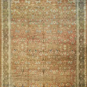 Fine Rustic Allover Floral Antique 19th Century Persian Tabriz Haji Jalili Carpet by Rugs On Net