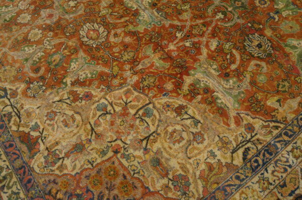 Fine red allover floral antique 19th century persian tabriz haji jalili carpet 4 Fine red allover floral antique 19th century persian tabriz haji jalili carpet - image 4